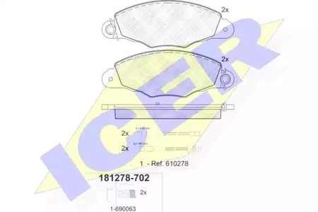 181278-702 ICER Тормозные колодки