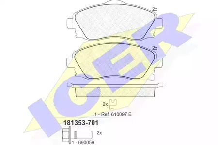 181353-701 ICER Тормозные колодки