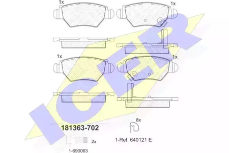 181363-702 ICER Тормозные колодки