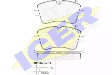 181369-701 ICER Тормозные колодки