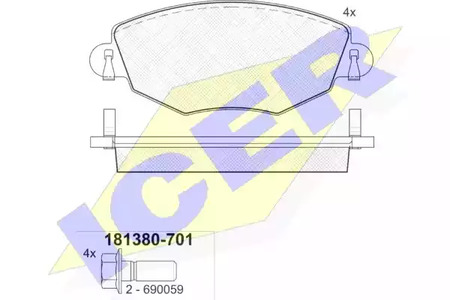 181380-701 ICER Тормозные колодки