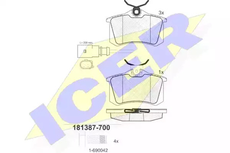 181387-700 ICER Тормозные колодки