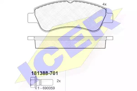 Тормозные колодки ICER 181388-701