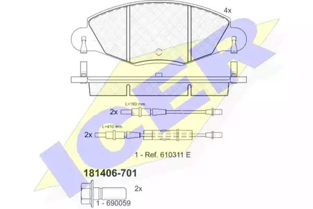 181406-701 ICER Тормозные колодки