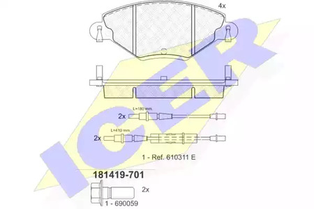 Тормозные колодки ICER 181419-701