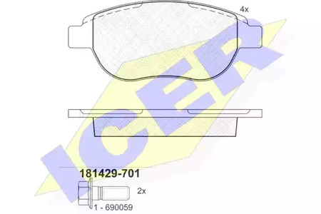 181429-701 ICER Тормозные колодки