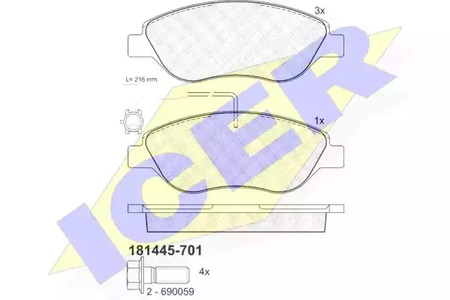 Тормозные колодки ICER 181445-701