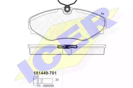 181449-701 ICER Колодки тормозные дисковые