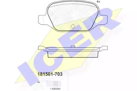 181501-703 ICER Колодки тормозные дисковые