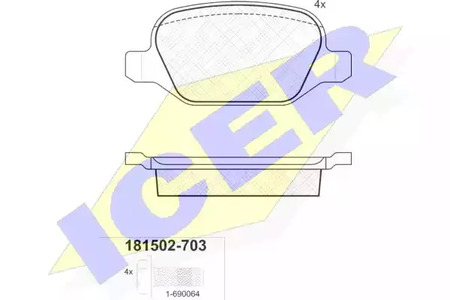 181502-703 ICER Колодки тормозные дисковые комплект