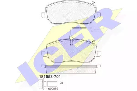 181553-701 ICER Тормозные колодки