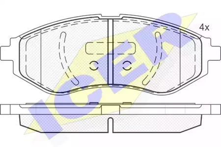 Колодки тормозные дисковые комплект ICER 181566