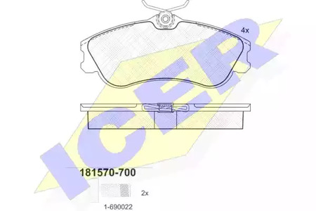 181570-700 ICER Колодки тормозные дисковые комплект