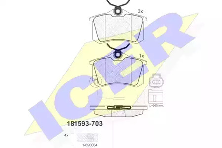 181593-703 ICER Тормозные колодки