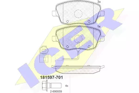 181597-701 ICER Тормозные колодки