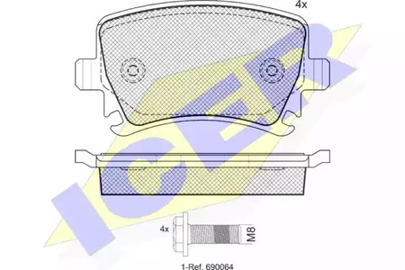 181600-703 ICER Колодки тормозные дисковые