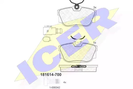 181614-700 ICER Тормозные колодки