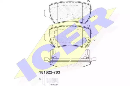 181622-703 ICER Тормозные колодки