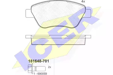 181648-701 ICER Колодки тормозные дисковые