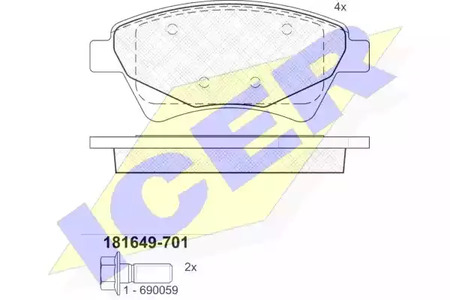 181649-701 ICER Тормозные колодки