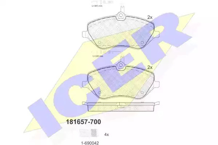 Тормозные колодки ICER 181657-700