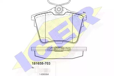 181658-703 ICER Тормозные колодки