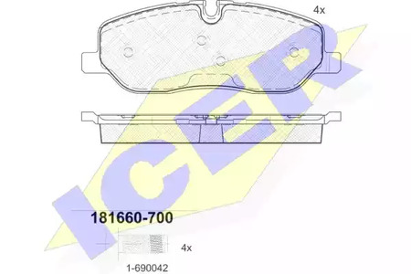 181660-700 ICER Колодки тормозные дисковые