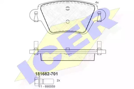 181682-701 ICER Тормозные колодки