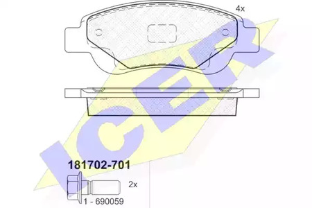 181702-701 ICER Колодки тормозные дисковые