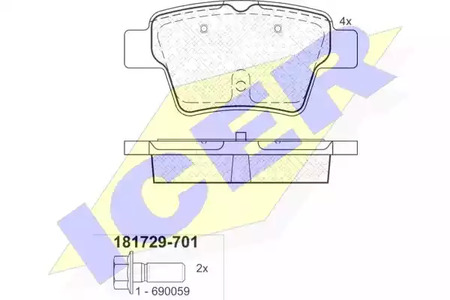 181729-701 ICER Колодки тормозные дисковые