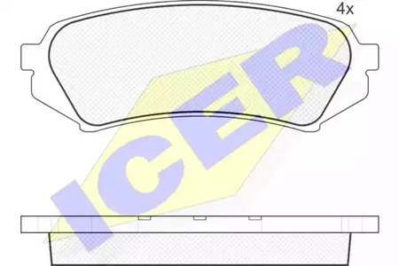 Комплект тормозных колодок дискового тормоза ICER 181734