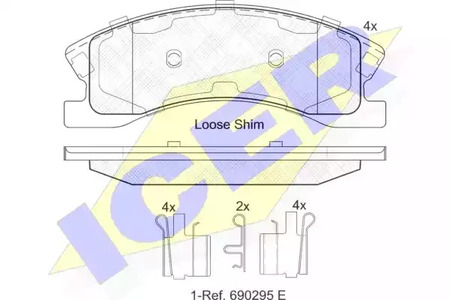 182075 ICER Тормозные колодки