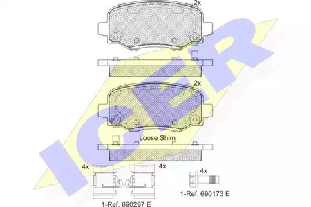 Тормозные колодки ICER 182176