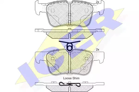 КОЛОДКИ ТОРМОЗНЫЕ ICER 182198