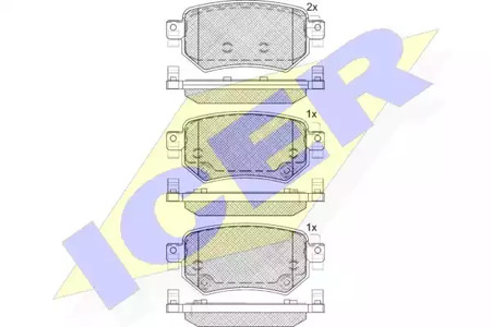 Комплект тормозных колодок дискового тормоза ICER 182263