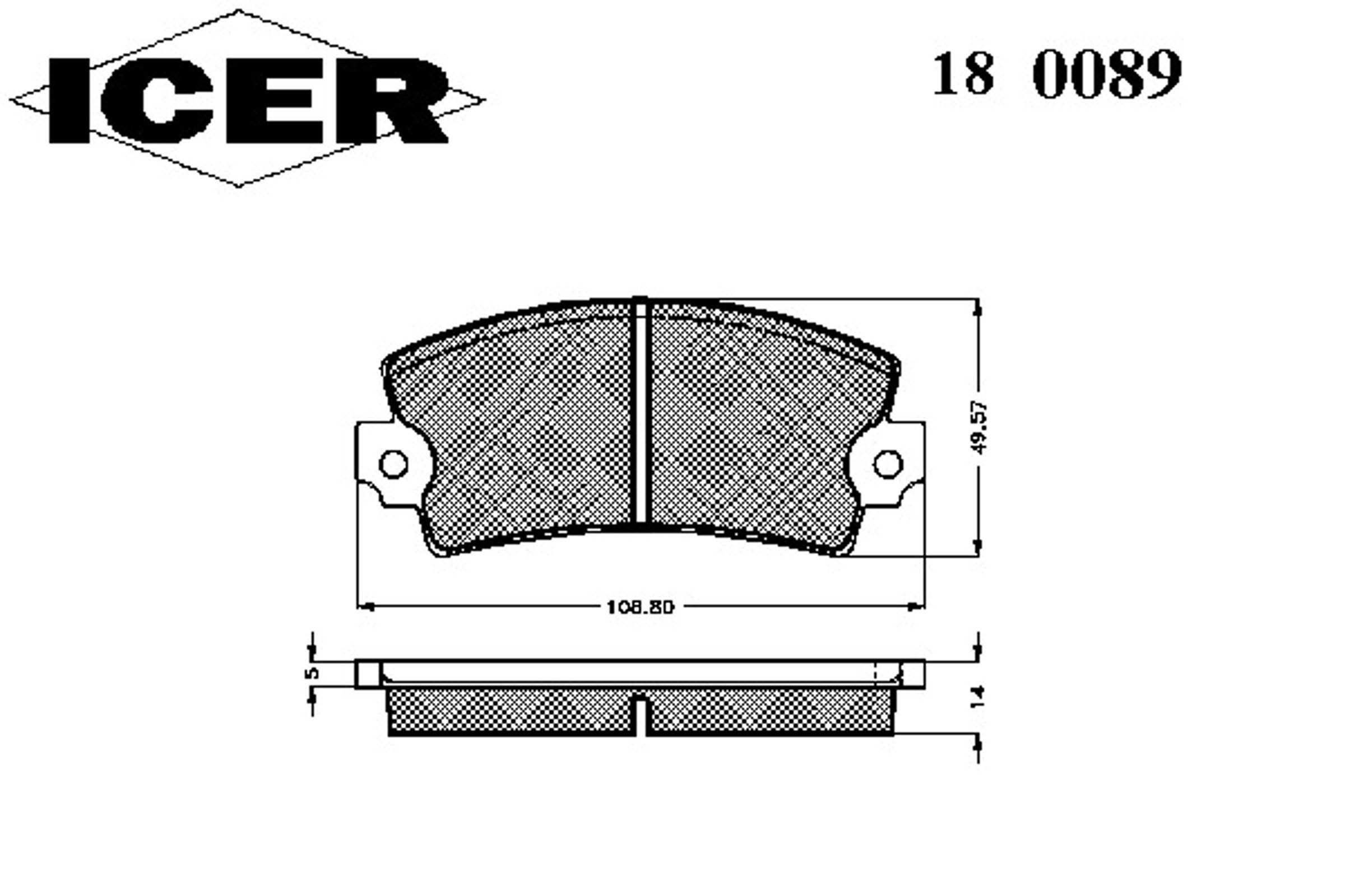 180089 ICER Колодки тормозные дисковые