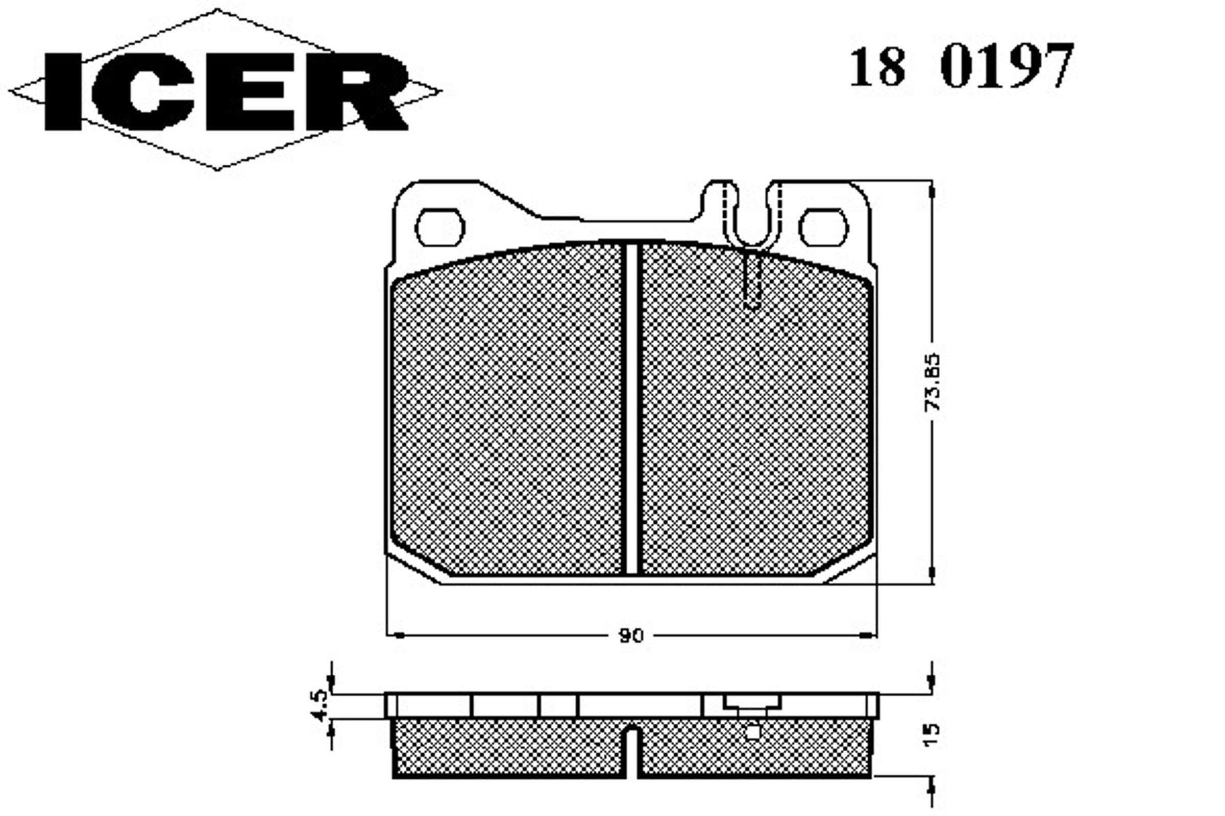 Колодки тормозные дисковые комплект ICER 180197