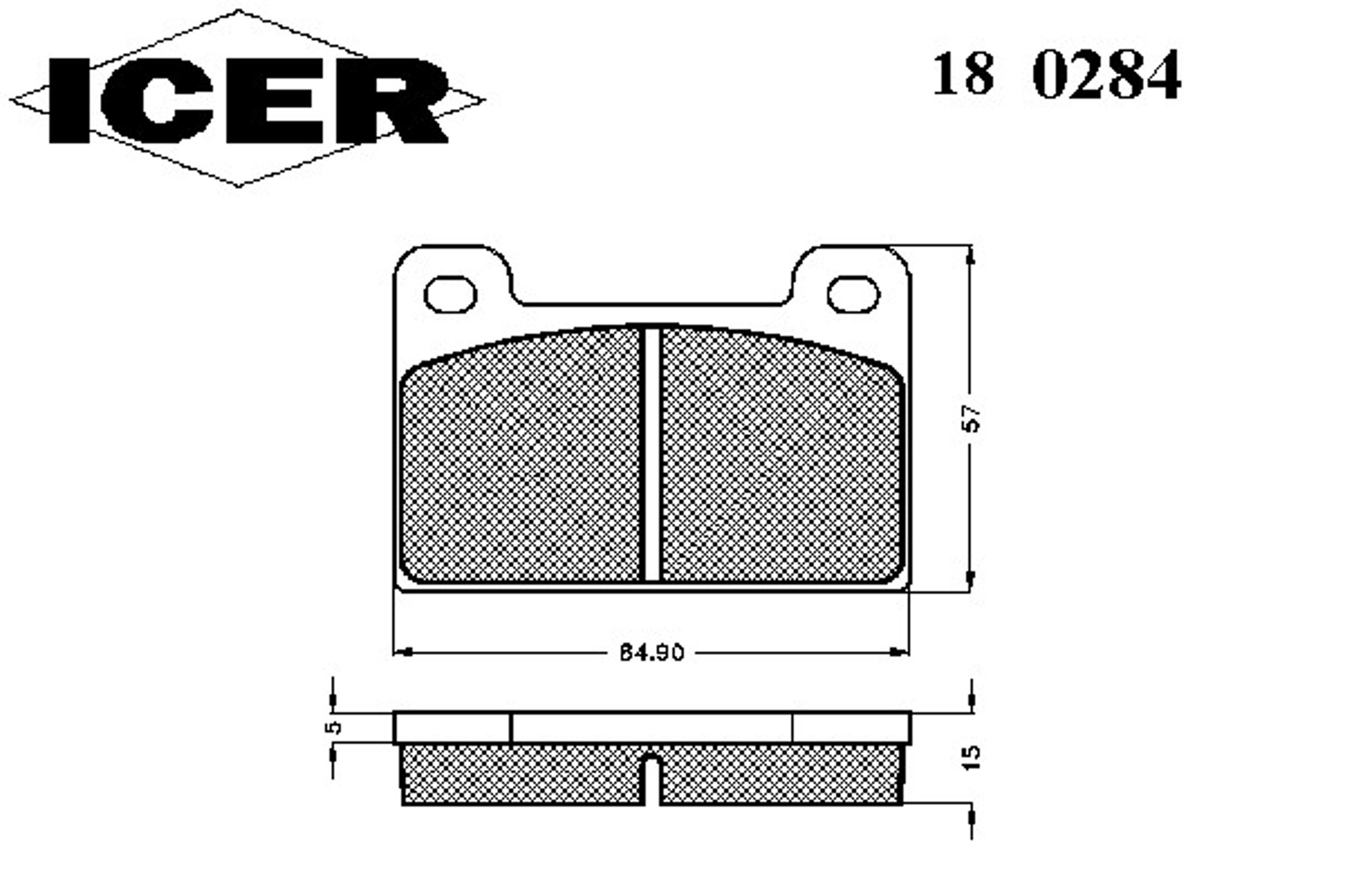Колодки тормозные дисковые ICER 180284