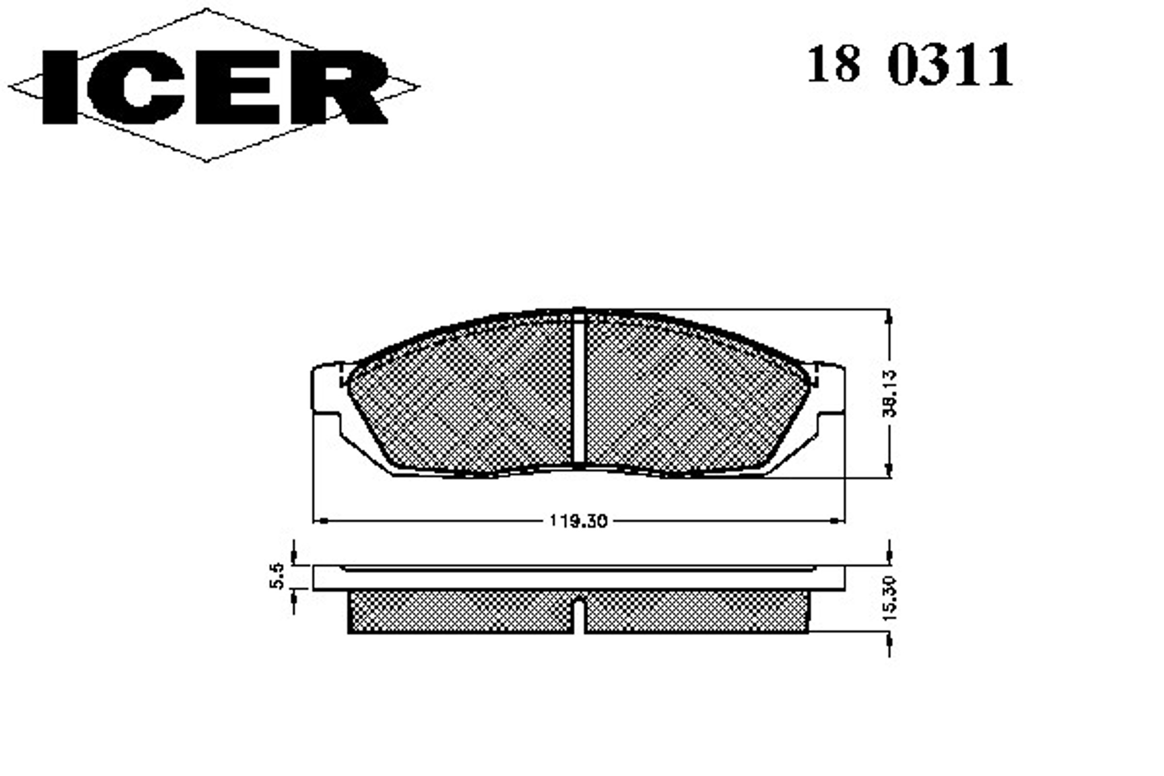 Колодки тормозные дисковые ICER 180311