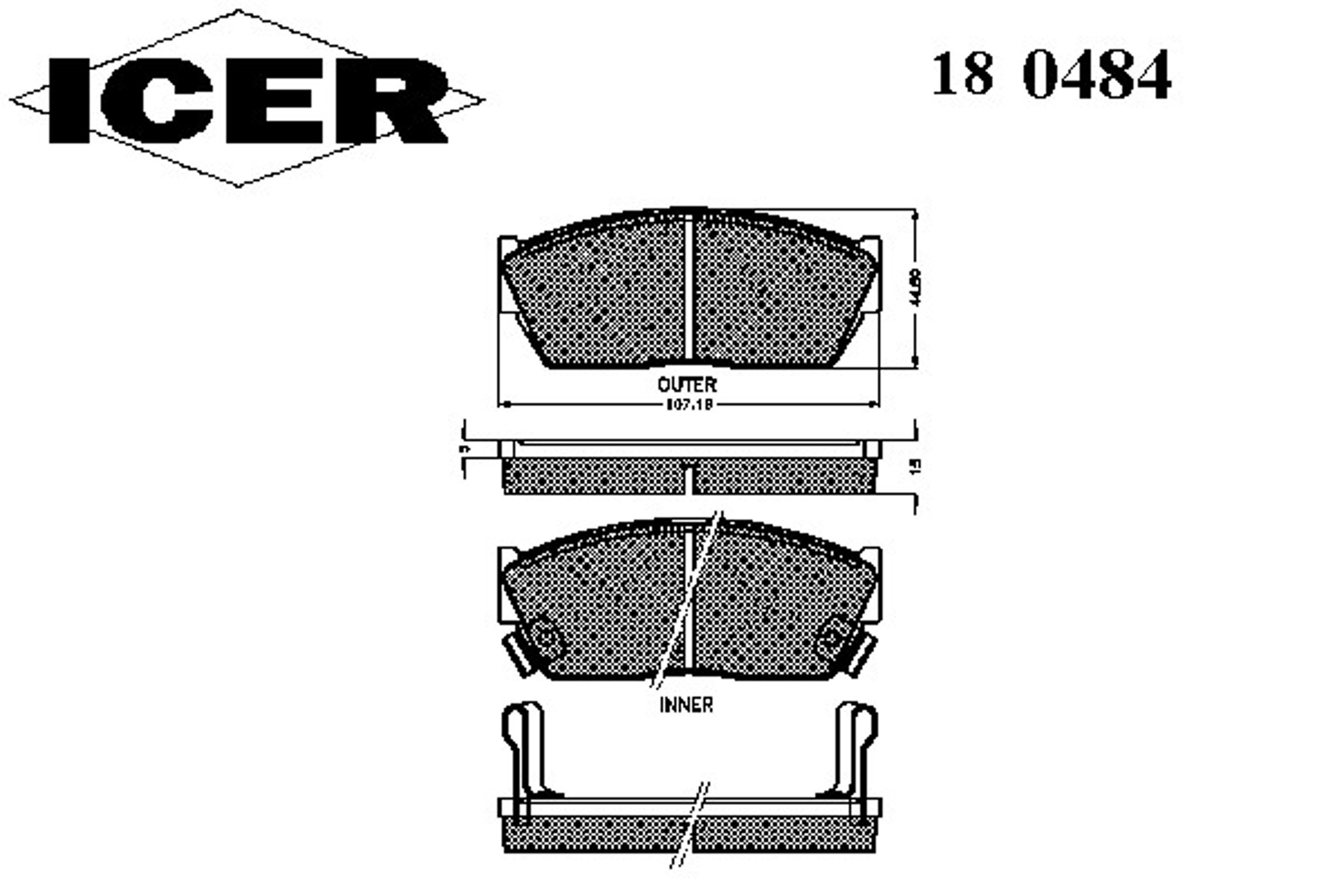 180484 ICER Колодки тормозные дисковые