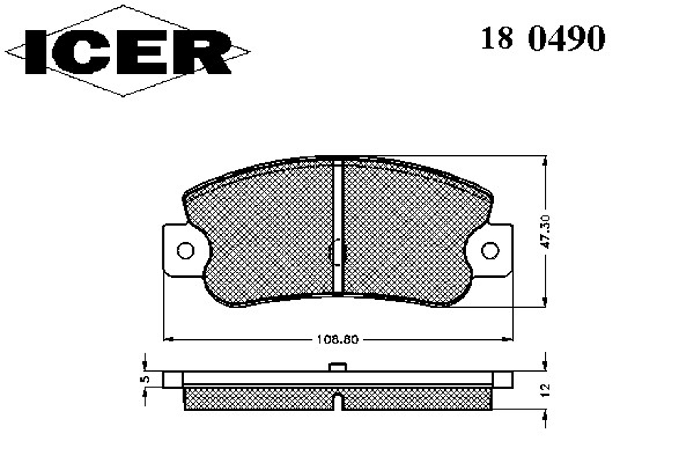 Колодки тормозные дисковые комплект ICER 180490