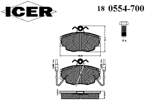 180554-700 ICER Тормозные колодки