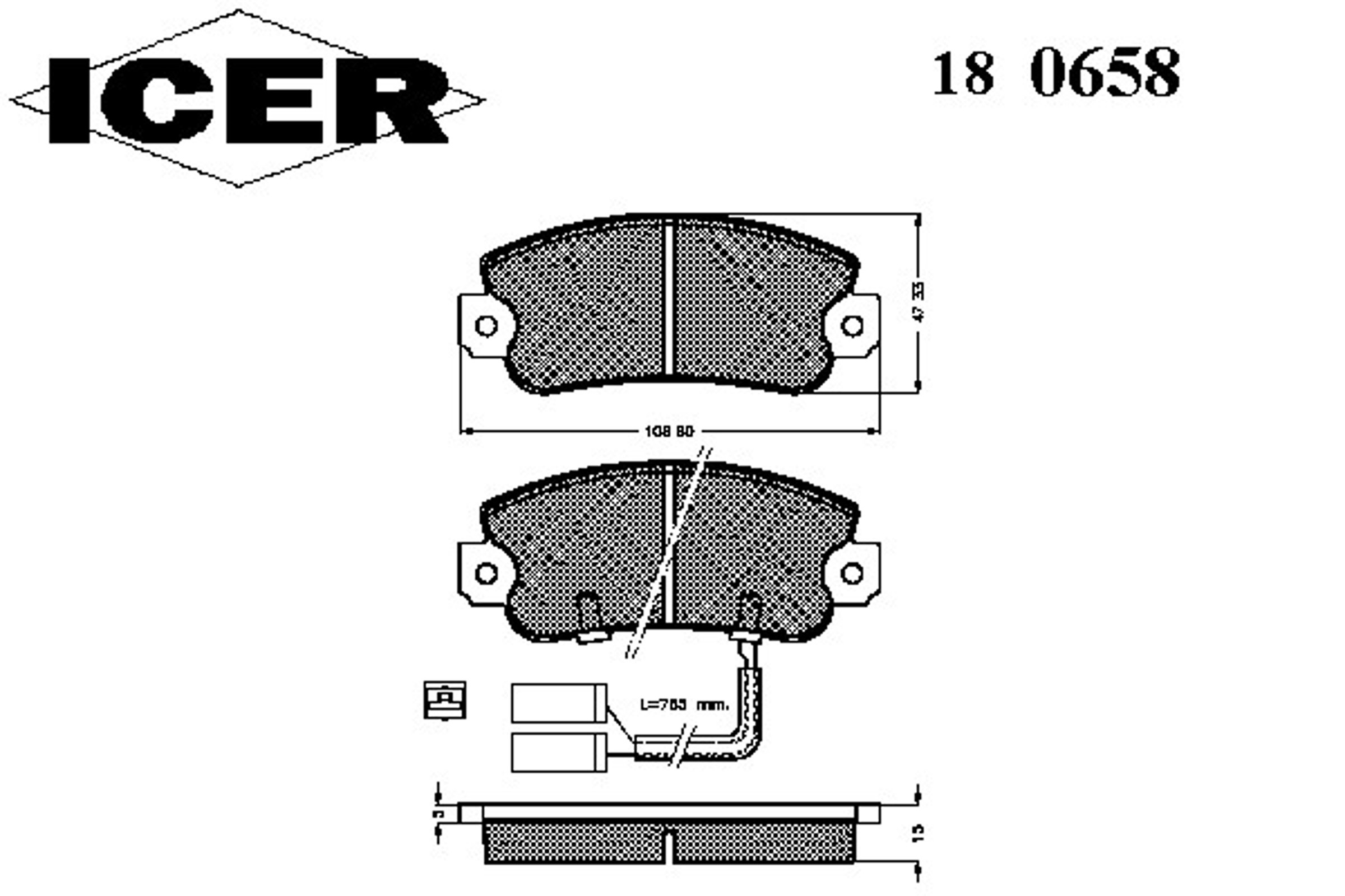 Колодки тормозные дисковые ICER 180658