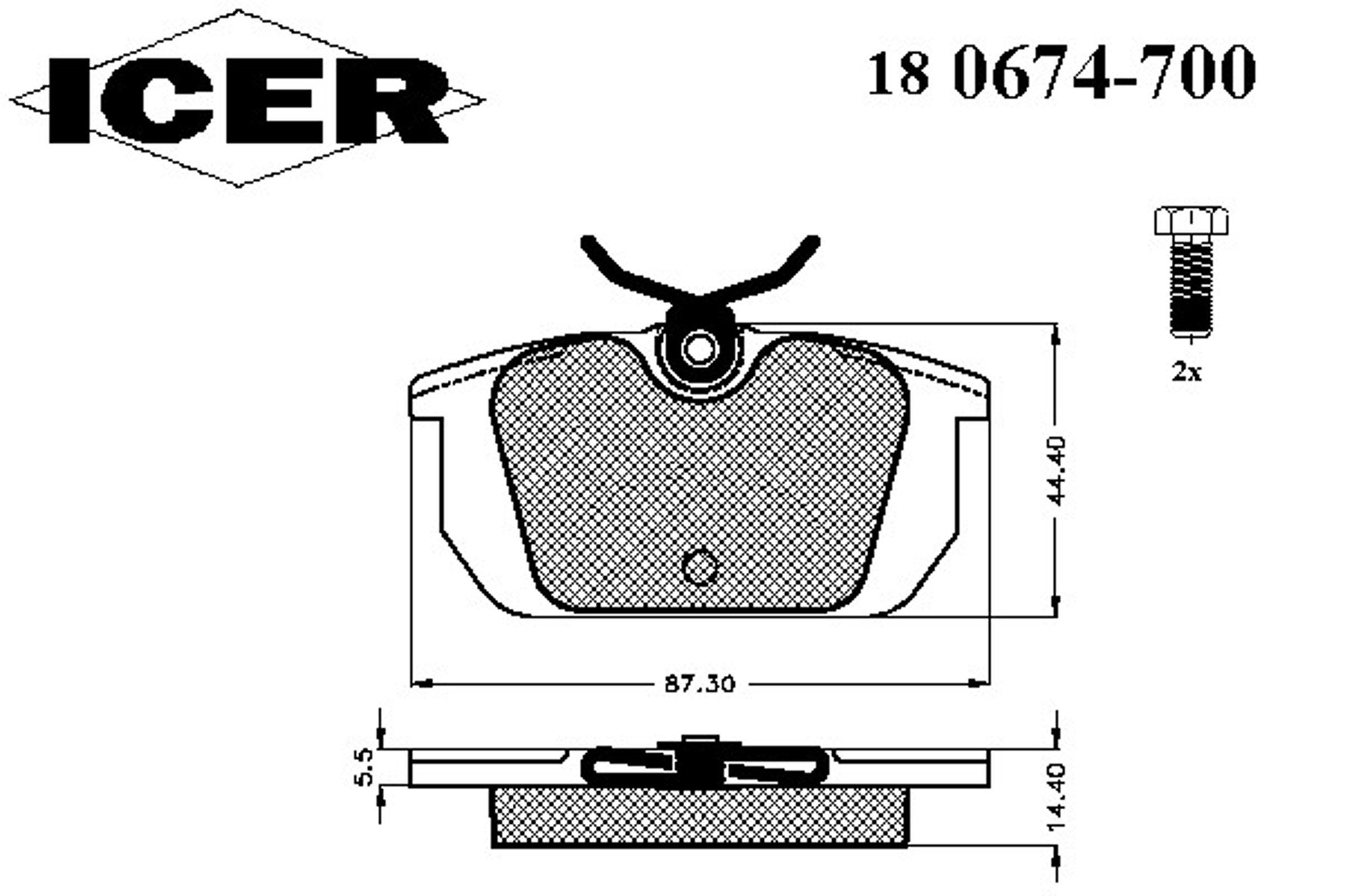 180674-700 ICER Колодки тормозные дисковые