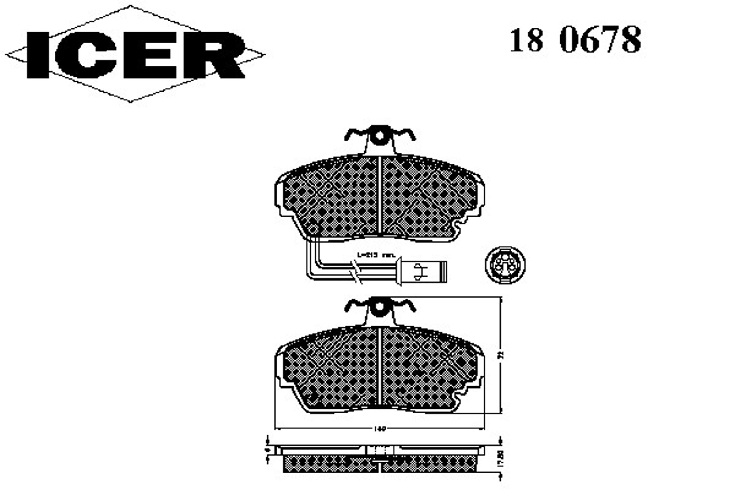 180678 ICER Колодки тормозные дисковые