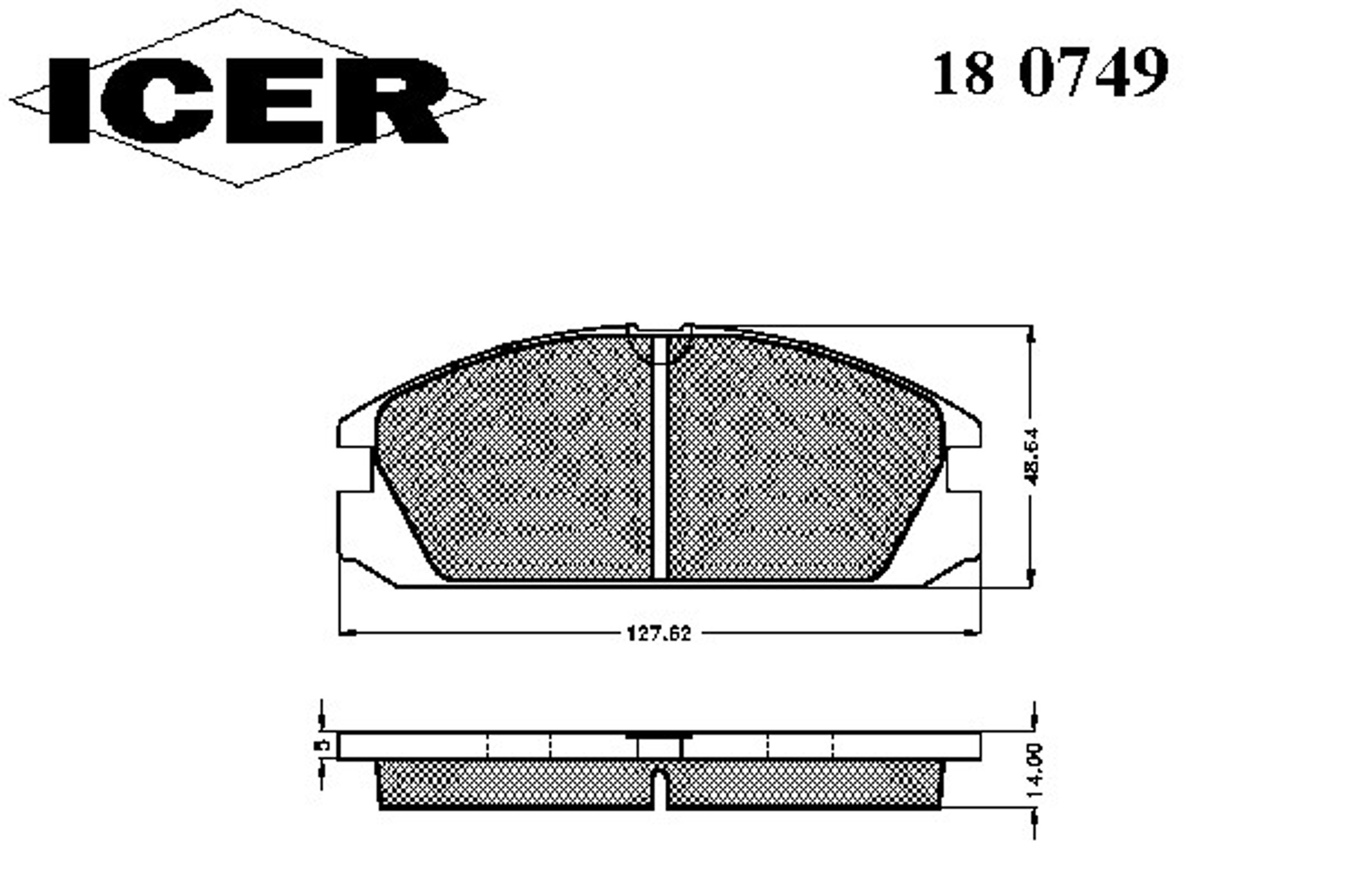 Колодки тормозные дисковые ICER 180749