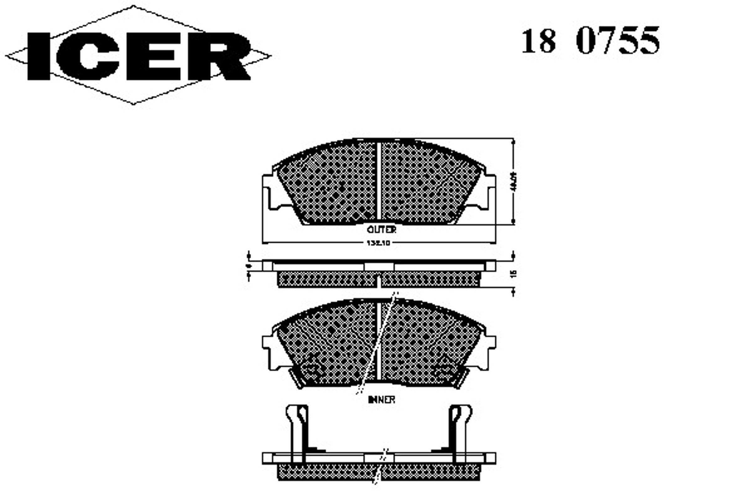 180755 ICER Колодки тормозные дисковые
