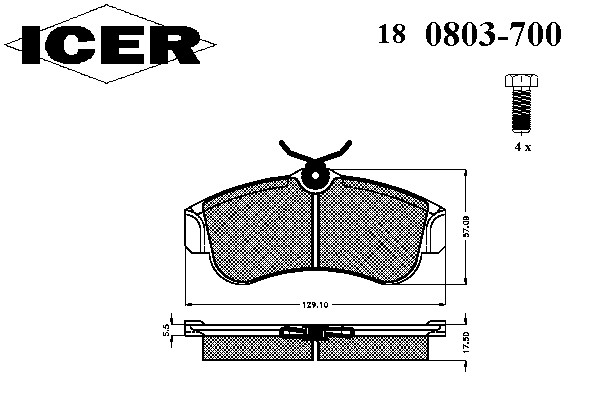 180803-700 ICER Тормозные колодки