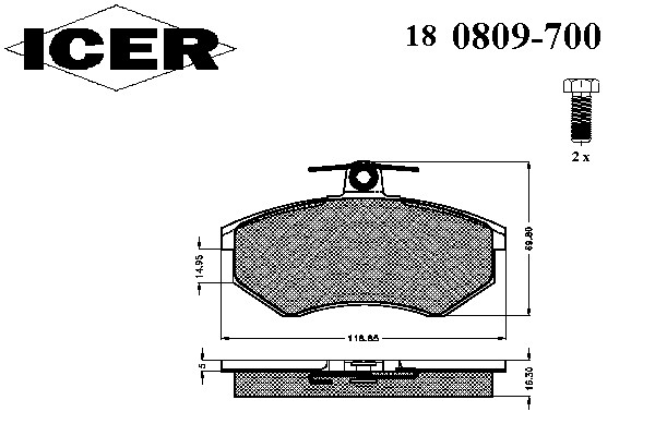 180809-700 ICER Тормозные колодки