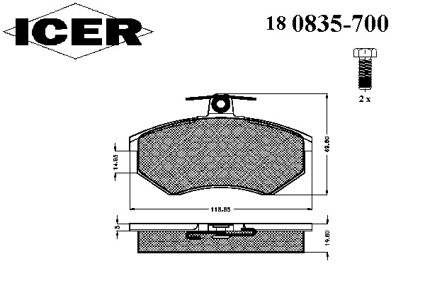 180835-700 ICER Тормозные колодки